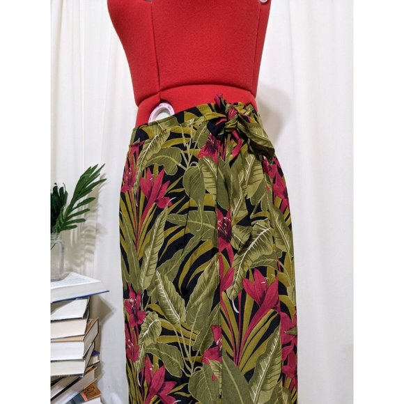 INTRIGING THREADS Floral Knee-Length Wrap Skirt With Attached Sash, Size 6 - Picture 7 of 8